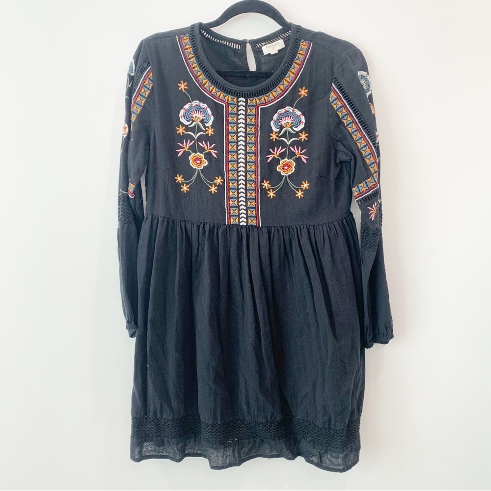 WORLD MARKET | Black Embroidered Dress Size M